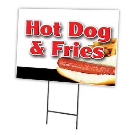 Signmission Hot Dogs & Fries Combo Yard & Stake outdoor plastic coroplast window, C-1216 Hot Dogs & Fries Combo C-1216 Hot Dogs & Fries Combo